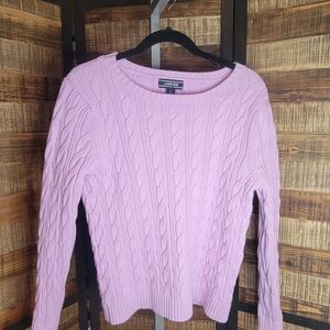 Lands' End Light Purple Cable Knit Sweater